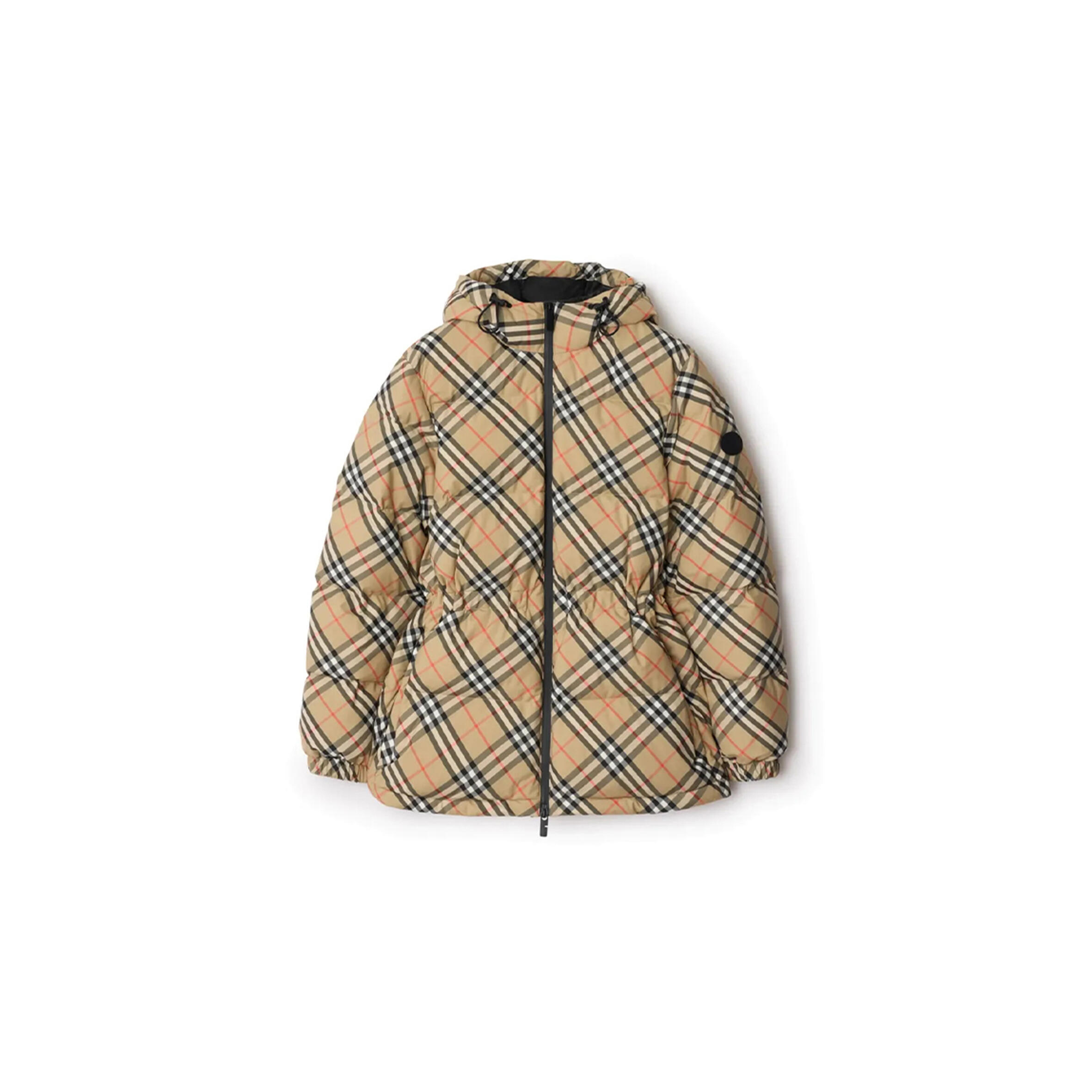 Bv*b*rry wattierte nylon-kapuzenjacke in check 81102401
